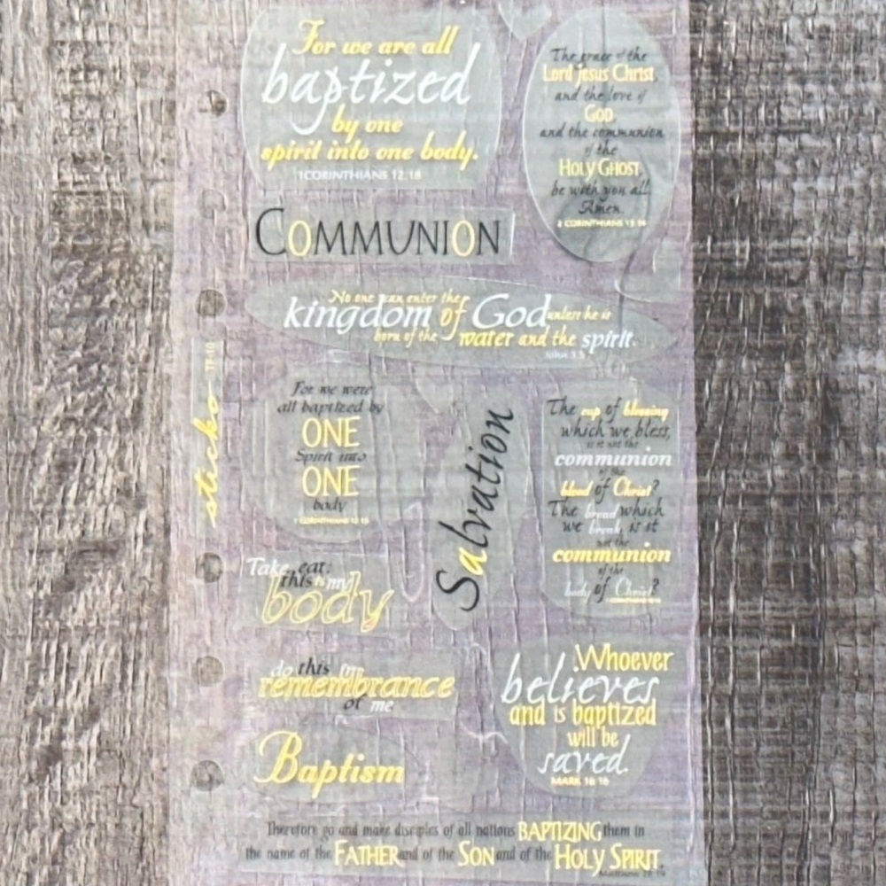 💞 New Christian Baptism & Communion Scrapbook Stickers